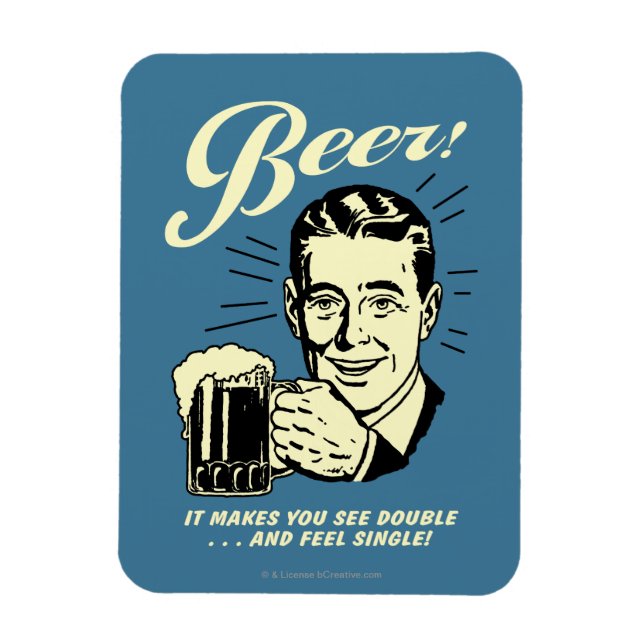 Magnet Flexible Bière : Ça Vous Fait Voir Double (Vertical)