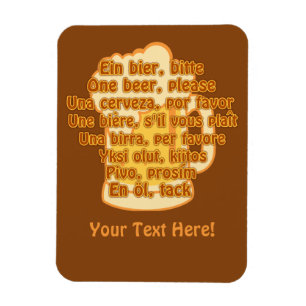 Magnet Flexible BIÈRE en langues aimant personnalisé