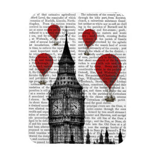 Magnet Flexible Big Ben et ballons à air d'un rouge ardent