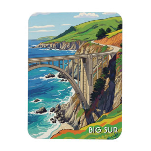 Magnet Flexible Big Sur Californie Pont Bixby Voyage