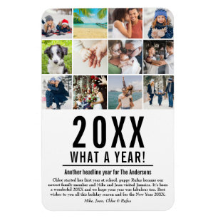 Magnet Flexible Bilan de l'année 20XX en 12 photos pour les Fêtes
