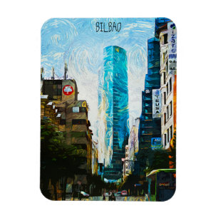 Magnet Flexible Bilbao Espagne Peinture à l'huile Ville