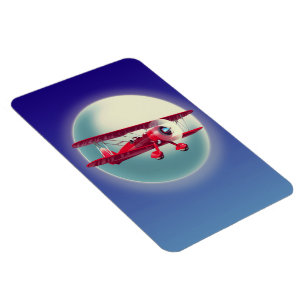 Magnet Flexible Biplan rouge vintage