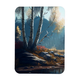 Magnet Flexible Birches Northern Ireland Round, Birch View