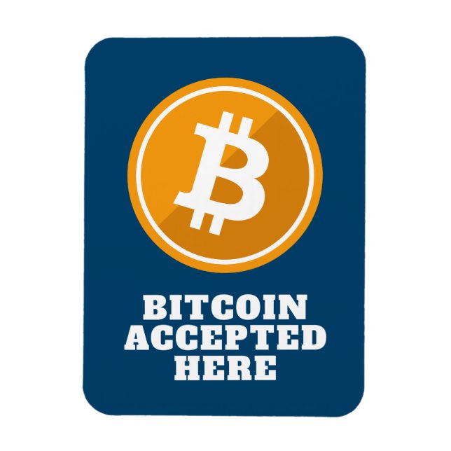 Magnet Flexible Bitcoin accepté ici - crypto-monnaie numérique Mag (Vertical)