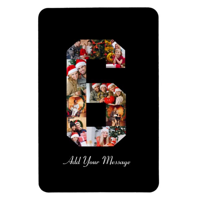 Magnet Flexible Black and White Numéro 6 Photo Collage (Vertical)