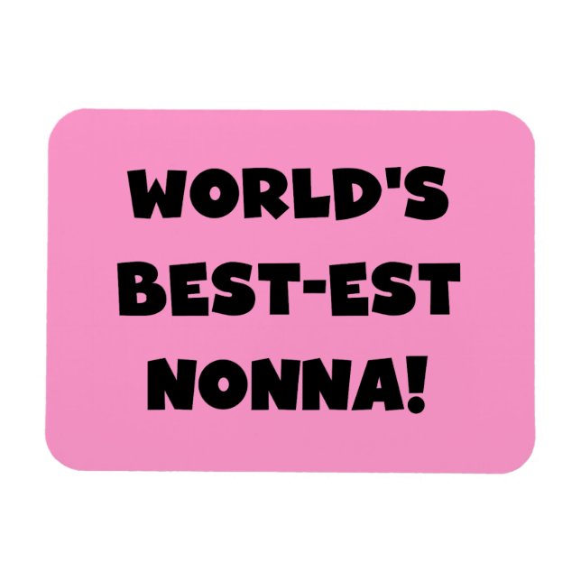 Magnet Flexible Black Text Meilleurs T-shirts et cadeaux Nonna (Horizontal)