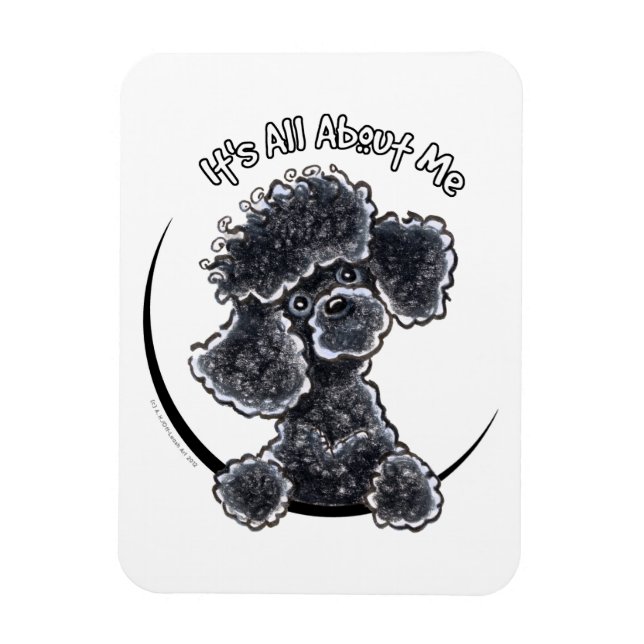 Magnet Flexible Black Toy Poodle IAAM (Vertical)