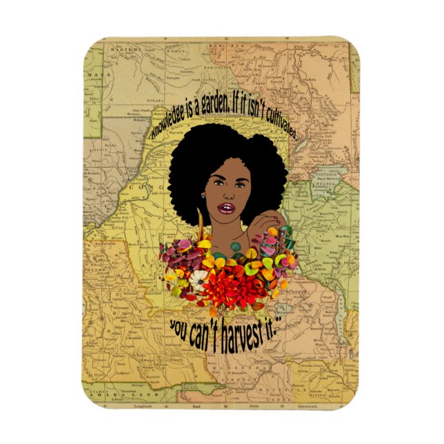 Magnet Flexible Black Woman African Proverbs cite l'art de la sage (Vertical)