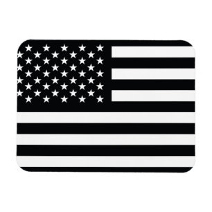 Magnet Flexible Blanc de noir de drapeau américain