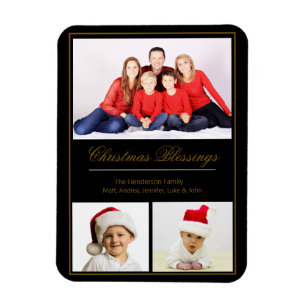 Magnet Flexible Blessures de Noël Photo de famille personnalisée