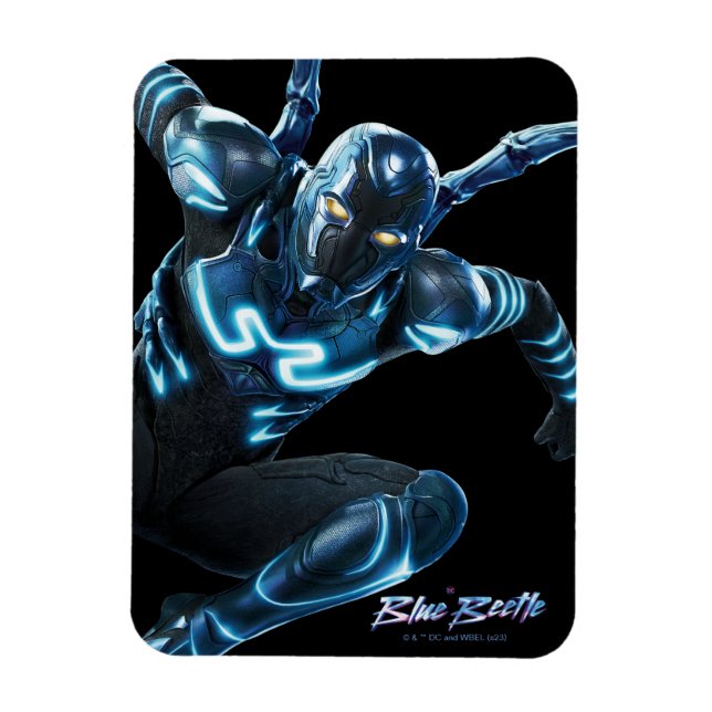 Magnet Flexible Bleu Beetle Leaping Caractère Art (Vertical)
