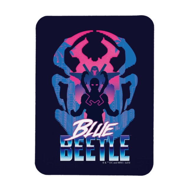 Magnet Flexible Bleu Beetle Rétrowave contre graphique (Vertical)