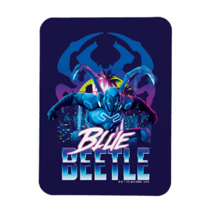 Magnet Flexible Bleu Beetle Rétrowave Ville coucher du soleil