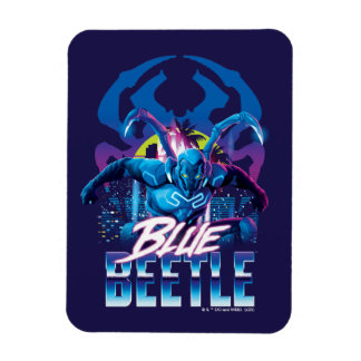Magnet Flexible Bleu Beetle Rétrowave Ville coucher du soleil