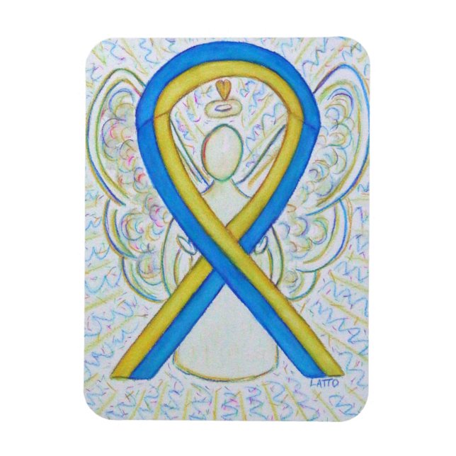 Magnet Flexible Bleu et jaune de sensibilisation ruban Angel magné (Vertical)