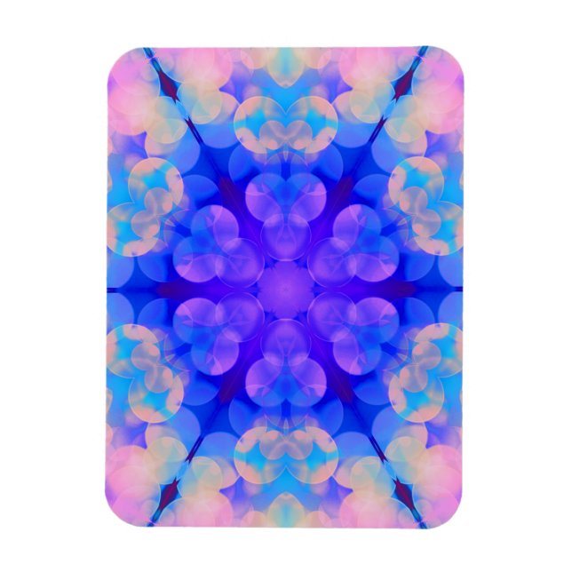 Magnet Flexible Bleu et rose Gradient Pastel Bubble Art (Vertical)