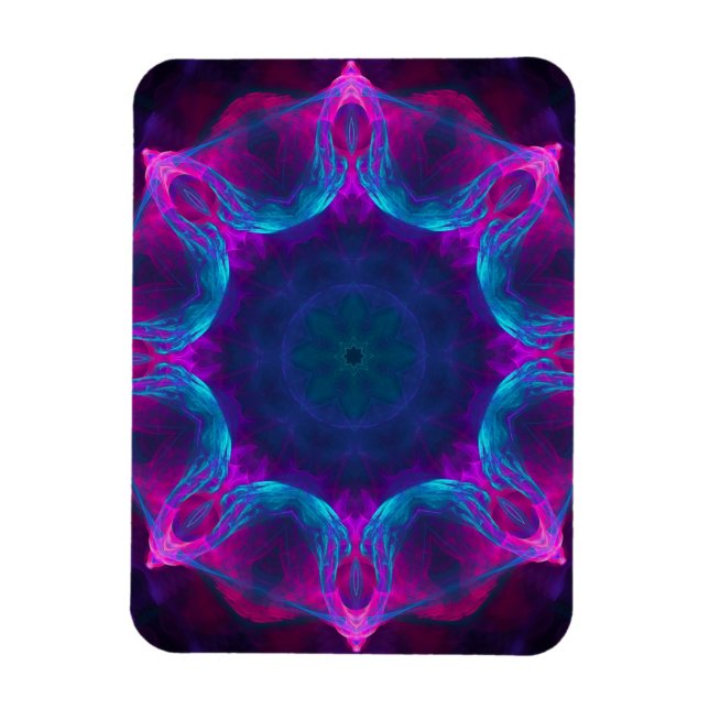 Magnet Flexible Bleu et rose néon foncé Kaleidoscope dégradé (Vertical)
