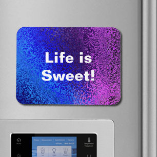 Magnet Flexible Bleu et violet brillant Abstrait vie est douce