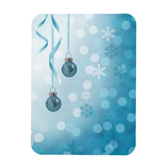 Magnet Flexible Bleu Faux Parties scintillant Ornements de Noël (Vertical)