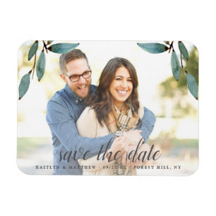 Magnet Flexible Bliss Botanique Photo Mariage Enregistrer La Date