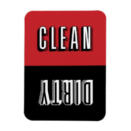 Magnet Flexible Blocs rouge et noir Typographie moderne Lave-vaiss
