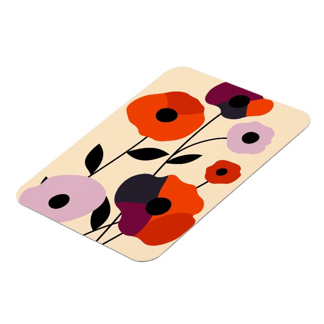 Magnet Flexible Bloom minimal du pavot (Côté Gauche)