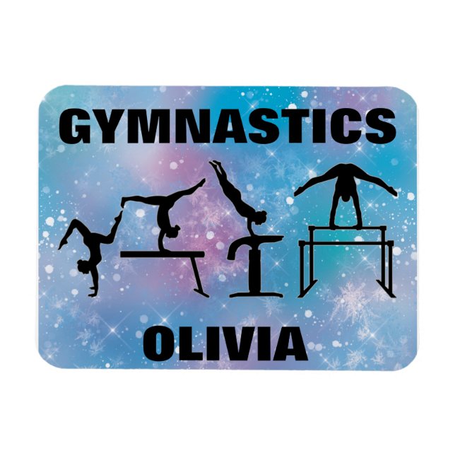 Magnet Flexible Blue Glam Girls Gymnastique (Horizontal)