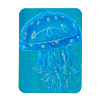 Magnet Flexible Blue Jellyfish Painting