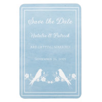 Blue Lovebird Floral Enregistrer l'aimant de date