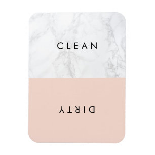 Magnet Flexible Blush & Marbre blanc Typographie moderne Lave-vais