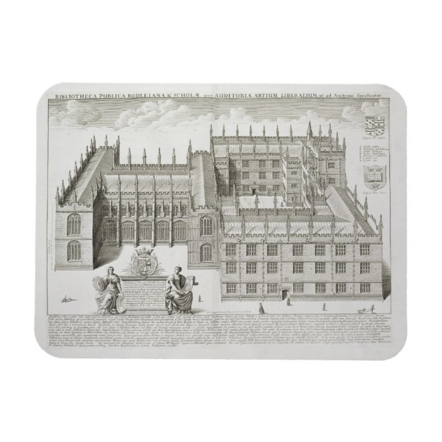 Magnet Flexible Bodleian Library, Oxford, from 'Oxonia Illustrata' (Horizontal)