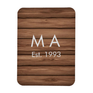 Magnet Flexible boho rustique Brown ajouter nom lettre année date