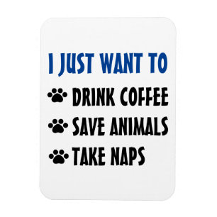 Magnet Flexible Boire Du Café, Sauver Les Animaux, Faire La Siest
