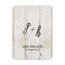 Magnet Flexible Bois blanc minimaliste Vintage Enregistrer Date In