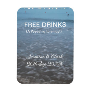 Magnet Flexible Boissons gratuites sauvent la date mariage sur la