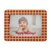 Boîte cadeau de Noël Rouge et Or personnalisée