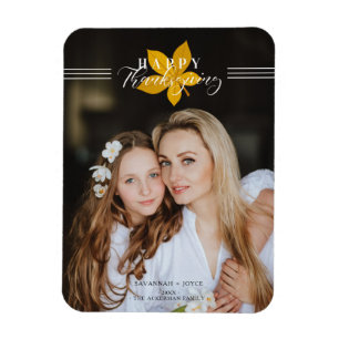 Magnet Flexible Bon thanksgiving Script Feuilles Photo personnalis