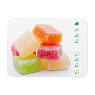 Magnet Flexible Bonbons carrés gommeux colorés