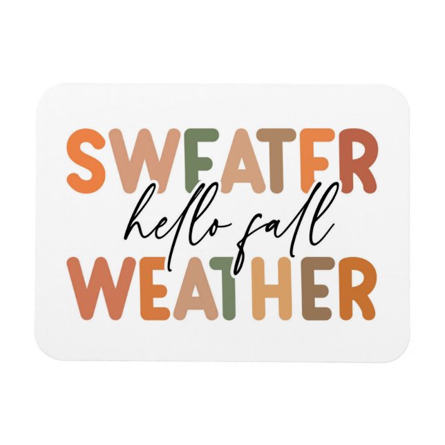 Magnet Flexible Bonjour automne | Météo du sucre (Horizontal)