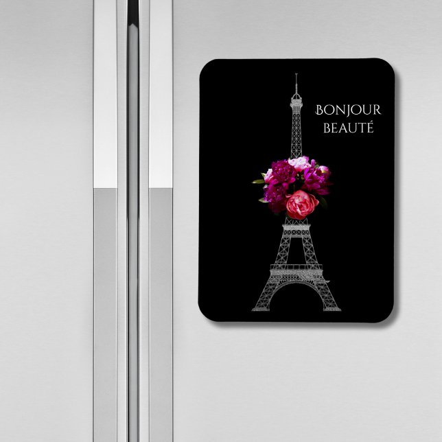 Magnet Flexible Bonjour Belles Pierres Dramatiques Avec Tour Eiffe (Créateur téléchargé)