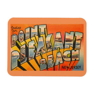 Magnet Flexible Bonjour, Pt. Plage agréable, New Jersey Vintage