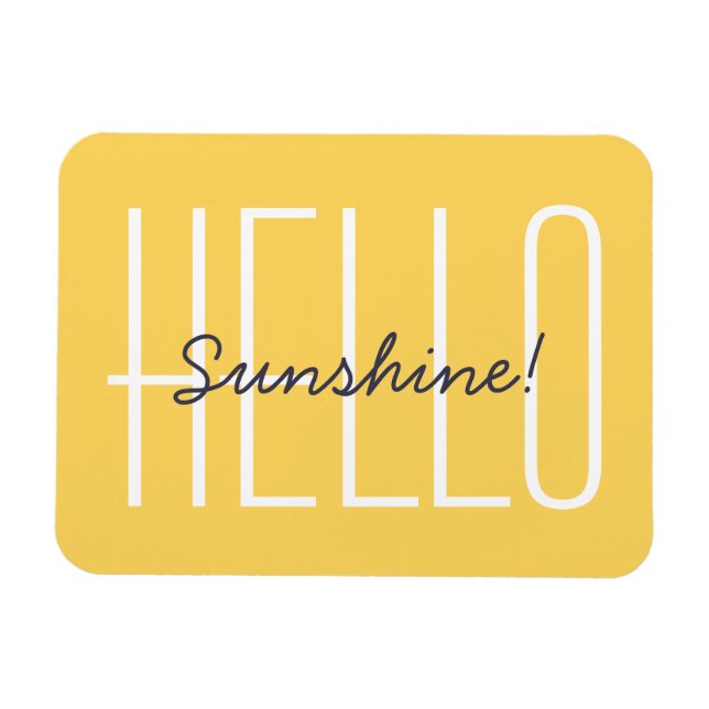 Magnet Flexible Bonjour Sunshine Yellow Typography Citation (Horizontal)