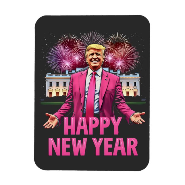 Magnet Flexible Bonne année Eve Trump Résolution 2025 (Vertical)