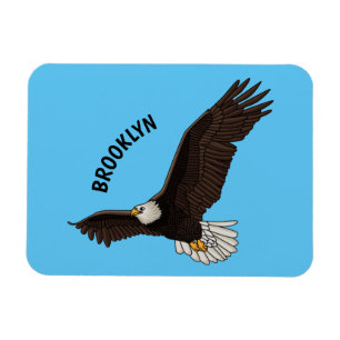 Magnet Flexible Bonne illustration de dessin d'aigle à chauve-sour