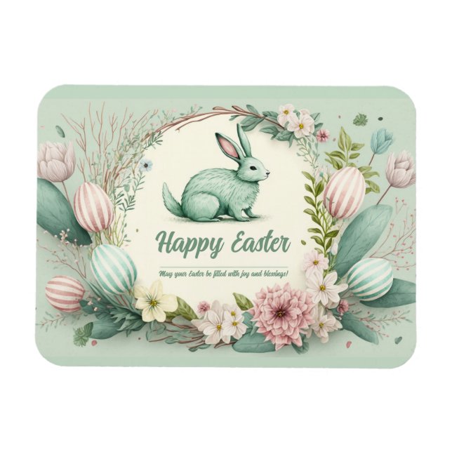 Magnet Flexible Bonne Pâques souhaite aquarelle illustration (Horizontal)