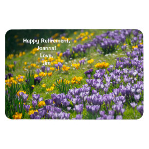 Magnet Flexible Bonne retraite Amour personnalisé Croquets fleuri