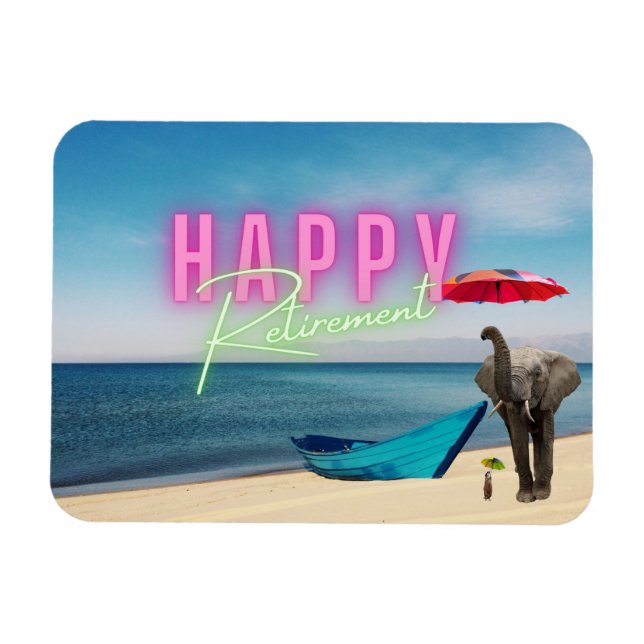 Magnet Flexible Bonne retraite Funny Surreal Beach Scène (Horizontal)