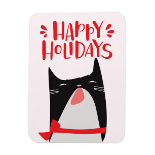 Magnet Flexible Bonnes fêtes - bande dessinée mignonne de chat d