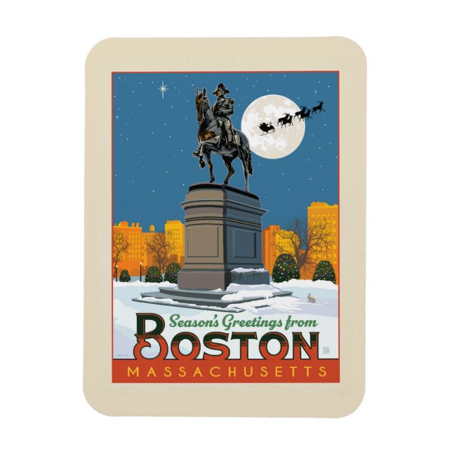 Magnet Flexible Bonnes Fêtes De Boston Common ! (Vertical)